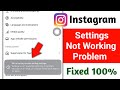 Instagram Settings Not Working On iPhone 2026 || We're having trouble loading settings Error Problem