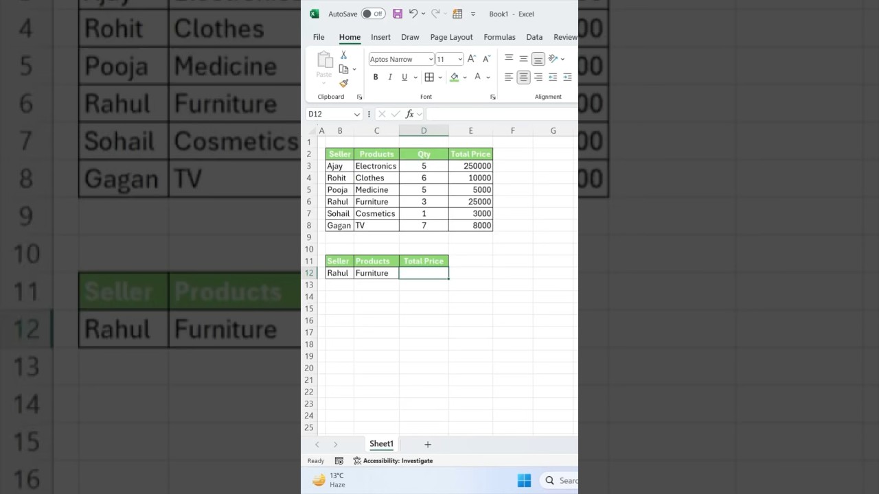 DMIN Function in Excel 🔥 