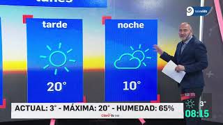 Is the temperature starting to rise in Mendoza this Monday?