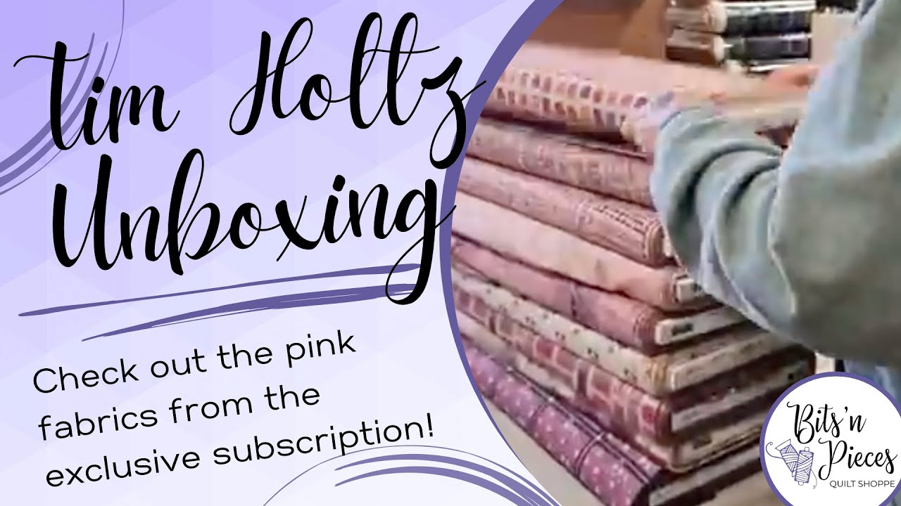 Unbox the EXCLUSIVE Pink Tim Holtz Subscription Quilt Fabric at Bits 'n Pieces Quilt Shoppe 