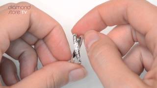 N4381 - Diamond 0.08CT 18K White Gold Cross-Over Ring