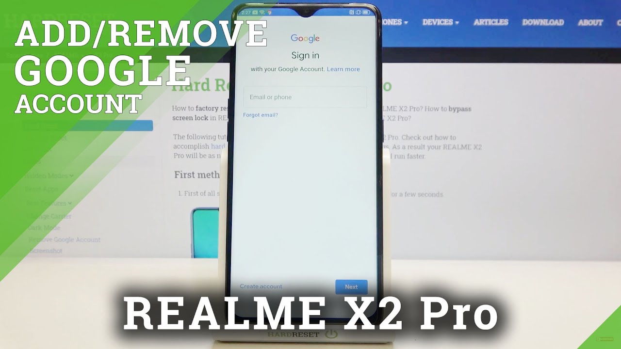 How to add and remove google account on realme x2 pro manage google