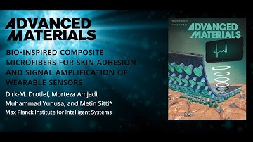 Bioinspired Composite Microfibers for Skin Adhesion and Signal Amplification of Wearable Sensors