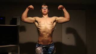 Aesthetic Teen Flexing Insane Ripped Muscle