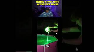 I Filled a Pool With Glow Stick Liquid 😲😮  #reaction #funny #fyp #explore   #explorepage #pool #glow