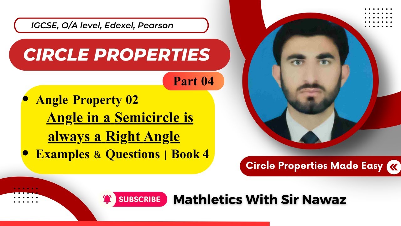 Circle Properties 4 | Angle in a Semicircle is Right Angle | 2nd angle property OLevel/IGCSE 