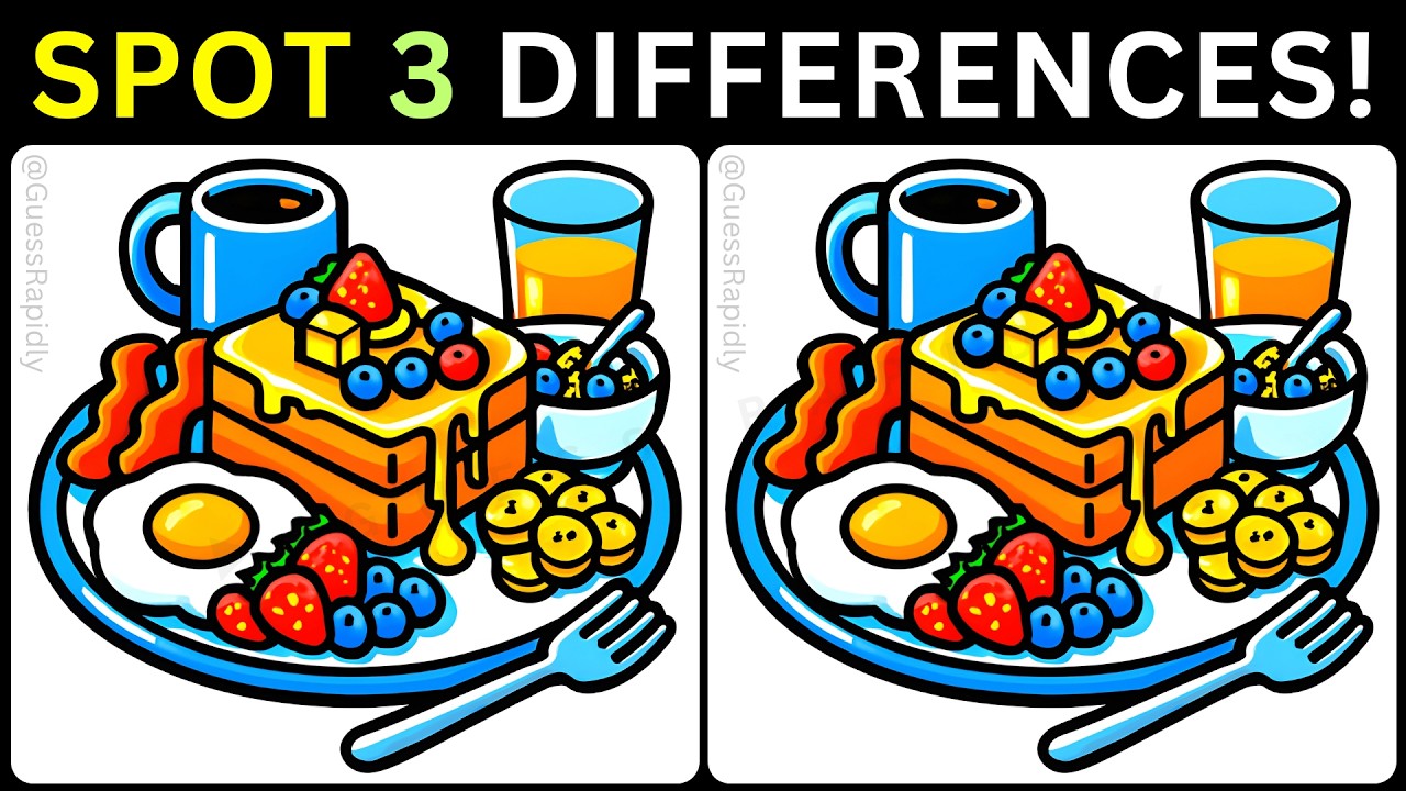 💪Найдите 3 хитрых отличия, развивайте свой мозг с помощью головоломок!💡【#513 Головоломка】