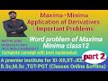 Application of Derivatives | Maxima Minima Important Problems Explained"word problems maxima Minima