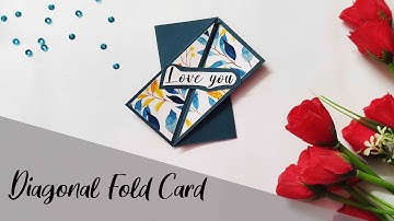 DIY Diagonal Fold Card | Creative Greeting Card | Quick & Easy Card Idea | Made with Kadhal