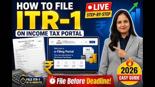 ITR-1 Filing FY 2025-2026 | File Income Tax Return Online | Step by Step Guide | Live