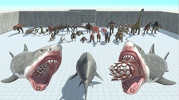 New Update : MUTANT MEGALODON VS EVERY STRONG UNIT - Animal revolt Battle Simulator