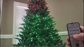 Demo of GE 7.5-ft Grand Sonoma Fir Pre-lit Artificial Christmas Tree with Color Changing LED Lights