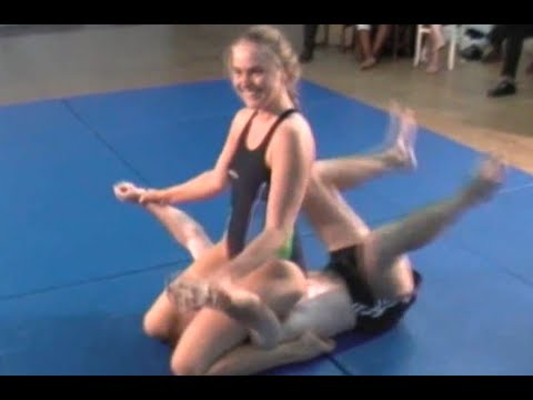 Girl beats boy mixed wrestling Part 1