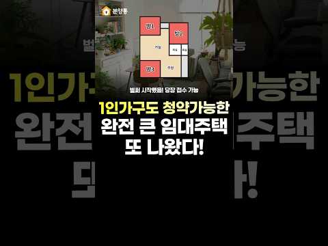 1인가구도 청약가능한 완전 큰 임대주택 또 나왔다!