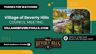 Village of Beverly Hills Council Meeting on May 19, 2026