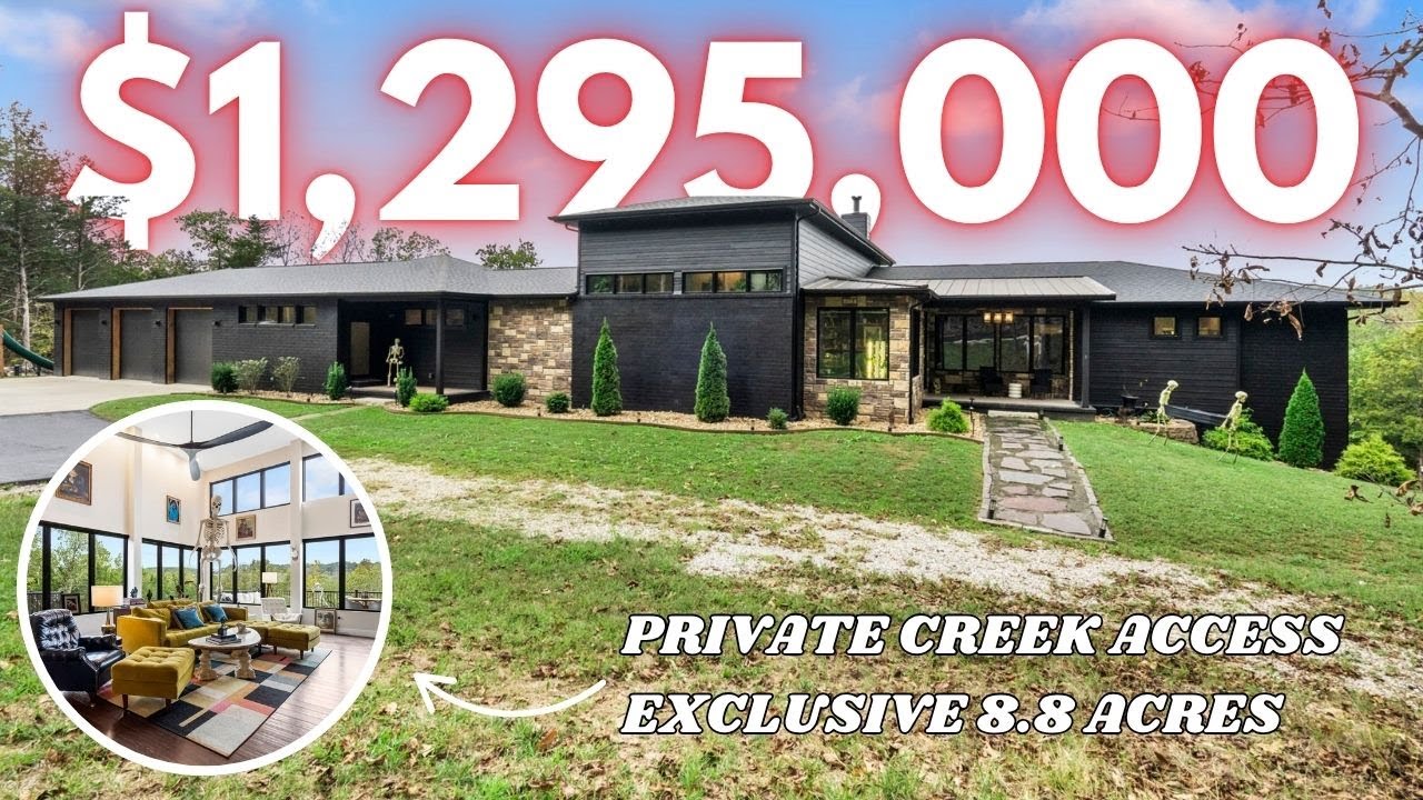Private Rogersville Retreat 🏡 | Luxury Modern Home on 8.8 Acres w/ Creek Access & Gated Drive