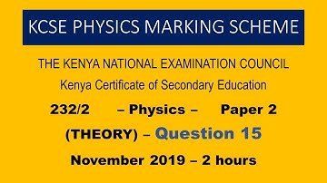 KCSE PHYSICS 2019 - PAPER 2 - QUESTION 15