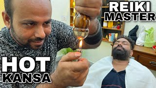 Reiki Master Head massage with HOT Kansa 🔥 to get relief from deeo Migraine pain #ASMR