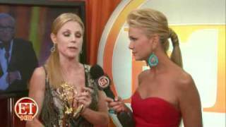 Stars Celebrate Emmy Win Backstage with ET.