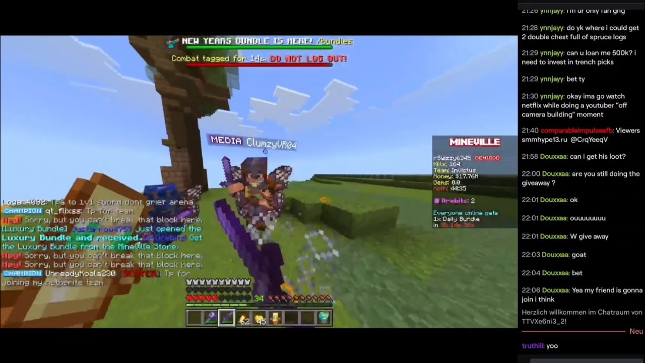 Killing Streamers with Reaction🤣 pt.2 Mineville lifesteal megasmp