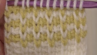 【アフガン編み】メリヤス編み×表編みの模様編みの編み方