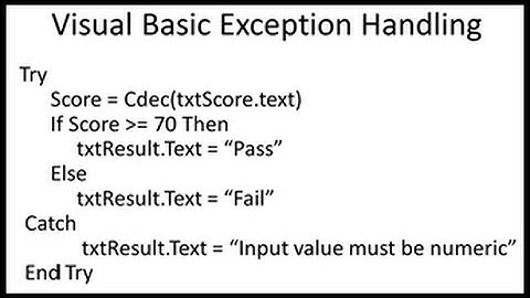 Visual Basic  Exception Handling