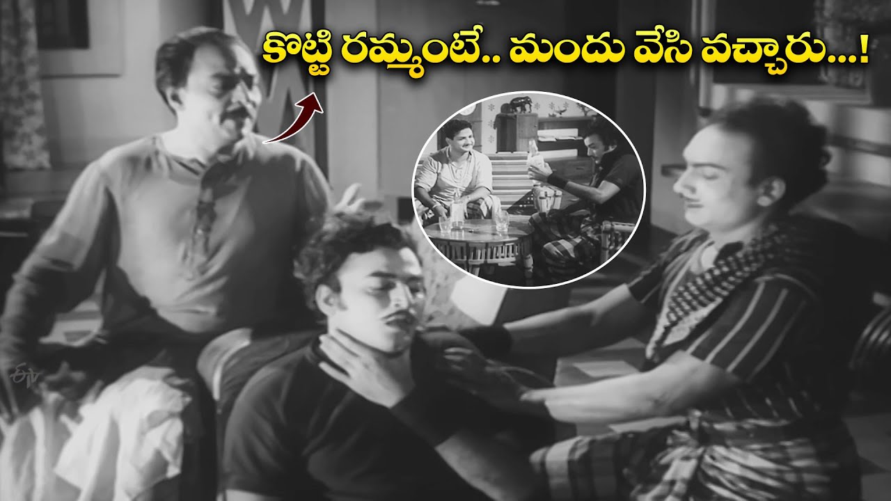 కొట్టి రమ్మంటే మందు వేసి వచ్చారు...............! | Appu Chesi Pappu Koodu | NTR | Savitri | Jamuna