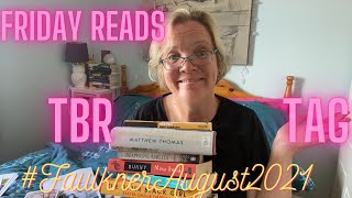 Is it a Friday Reads, a Tag or a TBR?
Is it a Friday Reads, a Tag or a TBR? Its inspired by #FaulknerInAugust2021 I can tell you that!
The Tag is in anticipation of Faulkner in August created by Allen one of the hosts.
Everyone is welcome to join in reading Sanctuary by William Faulkner over the month of August.
Hosts this year:
Brian @Bookish See his neat announcement video that sets out which chapters were reading each week https://youtu.be/QH9GHoi7WO4
Allen of Big Hard Books & Classics. See his original video launching this tag https://youtu.be/1UXDGLV4zZk
Ros at Scallydandling about the books - her tag video is here https://youtu.be/1yj-z0WRUMs
Una and Krypto @The CodeX Cantina
And new this year Noah @Everyone Who Reads it Must Converse and myself.
Ross instructions are to do the tag if youll be joining the readalong. Or even if youre not!
The Prompts:
3) Yoknapatawpha county: What county do you live in and what does its name mean?
1) Benjy in The Sound & The Fury is the ultimate unreliable narrator. Name another/your favourite unreliable narrator:
4) As I Lay Dying = Tell us about a book that draws upon Death or Bereavement:
2) The Sound & The Furys Jason IV is the ultimate unlikable character. Name another/your favourite villain:
6) Light in August = Name a book that made you furious or describes that intensity of emotion:
4a) Absalom was a son of David who rebelled again his father. Name a Rebellion or Biblical character story:
5) What is your favorite Faulkner novel and why?
7) Extra credit: What was Falkners nannys name and why is this significant?
The books that are in Friday reads and that were mentioned (in no particular order - me and Faulkner may have something in common) were:
Heaven By Mieko Kawakami translated by Sam Bett and David Boyd - this was purchases in Chapters Book Shop Dublin - http://chapters.ie/
We Are Not Ourselves - buddy read with Allen of Big Hard Books & Classics. https://youtu.be/AXrVupafjP4
The Reapers are the Angels by Alden Bell - is this Literary Horror? Watch my wrapup to find out.
Bunny by Mona Awad - Bunnies are scary folks!
Florence & Giles by John Harding - Turn of the Screw rewritten from Flo perspective and twisted ever so slightly. I got this one in Bookshop.ie
Snowflake by Louise Nealon - this is published by Bonnier Books - You NEED to get a copy of this one!!!!
The Other Black Girl by Zakiya Dalila Harris - may not be about what you think it is about!
Maggie OFarrells story of a family who just got toooo hot one summer and lost the plot (not literally) - Instructions for a Heatwave. Is it a Friday Reads, a Tag or a TBR?