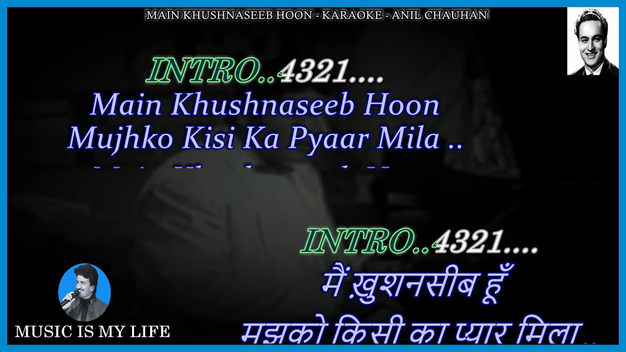 Main Khushnaseeb Hoon Mujhko Kisi Ka Karaoke With Scrolling Lyrics Eng. & हिंदी Main Khushnaseeb Hoon Mujhko Kisi Ka Karaoke With Scrolling Lyrics Eng. & हिंदी