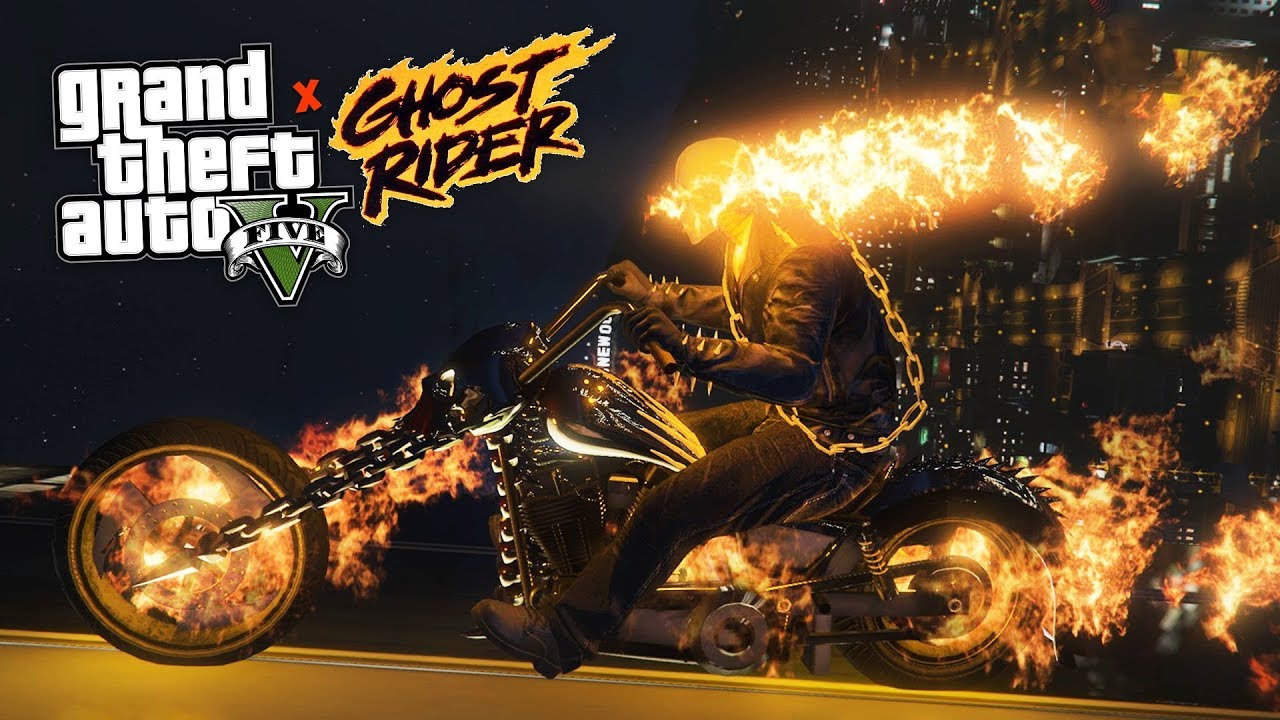 GTA 5 Ghost Rider Mod - Khi Ma tốc độ thử làm bảo vệ trông xe khách sạn ...
