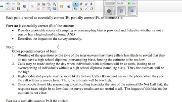 AP Statistics Exam 2005 - Question 5 - Rubric