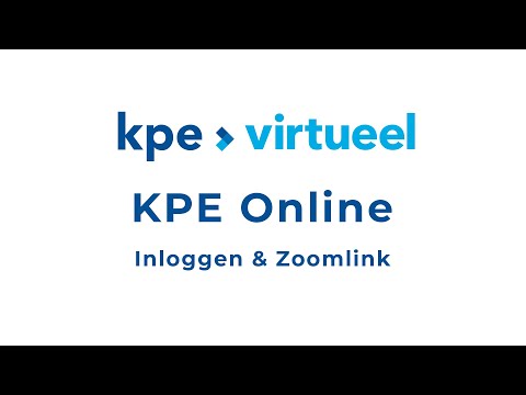KPE Online inloggen & zoomlink