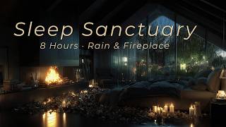 Sleep Sanctuary | 8 Hours of Rain & Fireplace Ambience for Deep Sleep