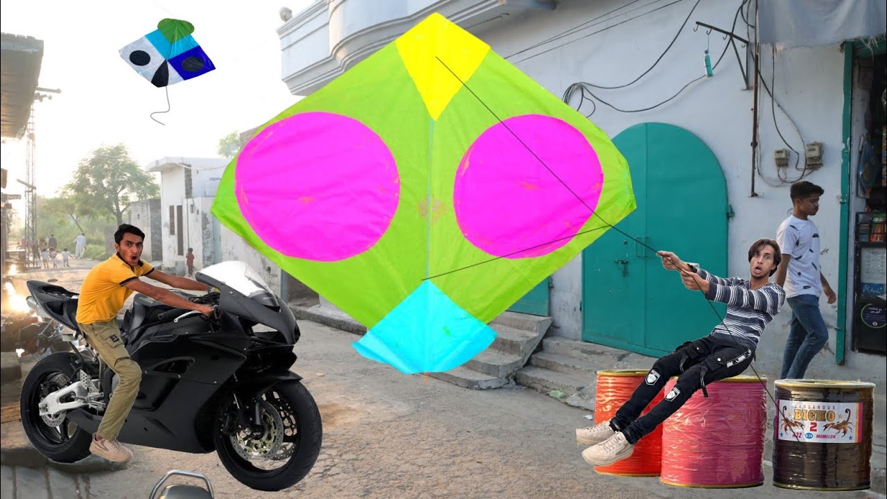 Village Boy Kite Catch & Black Havey Bike Ride | Big Gudda - YouTube