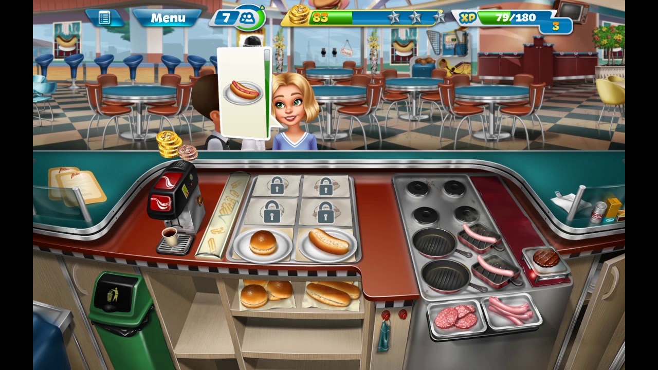 Cooking Fever: Fast Food Court Level 6 (3 stars) (iOS, Android) - YouTube