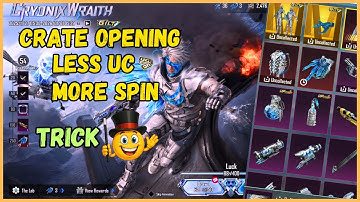 Cryonix Wraith Crate Opening, bgmi new ultimate set crate opening trick, Glit Spin