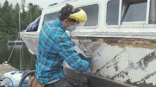 1940 Wooden Boat | Fairing The Hull & Stern Leak | Liveaboard Journey: Episode 25