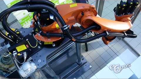 Robotized island enables palletization of products onto two europallets up to 2.2 meter in height