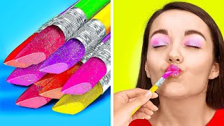 CRAZY WAYS TO SNEAK MAKEUP EVERYWHERE || How to Sneak Makeup and Food into Class By 123 GO! LIVE