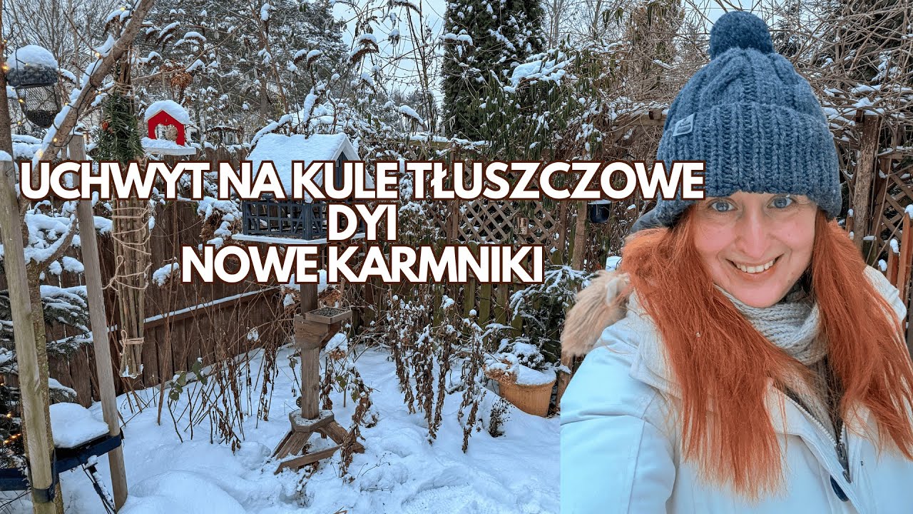 DIY wieszak na kule tłuszczowe | Nowy karmnik z Petgarden | Spacer po ogrodzie z kotami | Mrozy -14