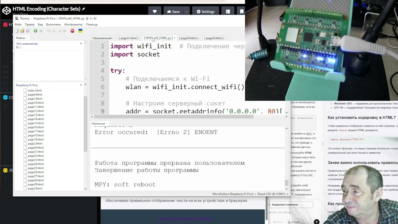 32. 🌐💻 HTML Tutorial с MicroPython на Raspberry Pi Pico W! v32 Encoding (Character Sets)