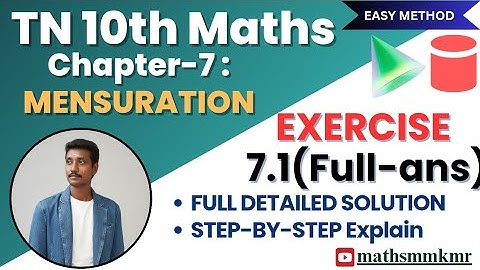 10th Maths Chapter-7|Exercise-7.1(all answers)|Mensuration| Easy solution&Clear Detailed Explanation