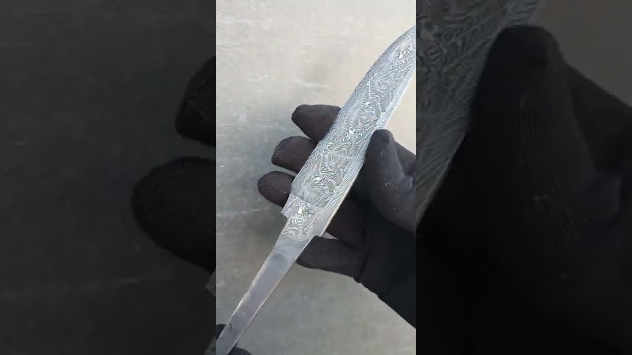 Mosaic Damascus steel blade for custom knife | Noblie Custom Knives