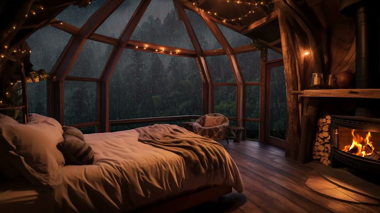 Calm Rain Sounds for Sleeping All Night and Creating a Safe, Cozy Environment