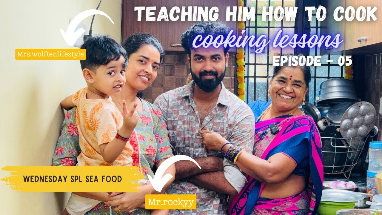 Teaching my son how to cook EP-05 | Cooking class - Meen Kuzhambu