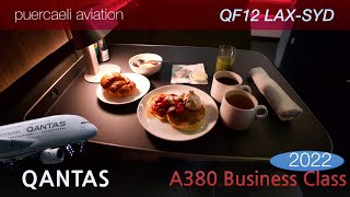[QF A388] 2022 Refurb. Qantas A380 Business LA to Sydney with the brand new lounge!