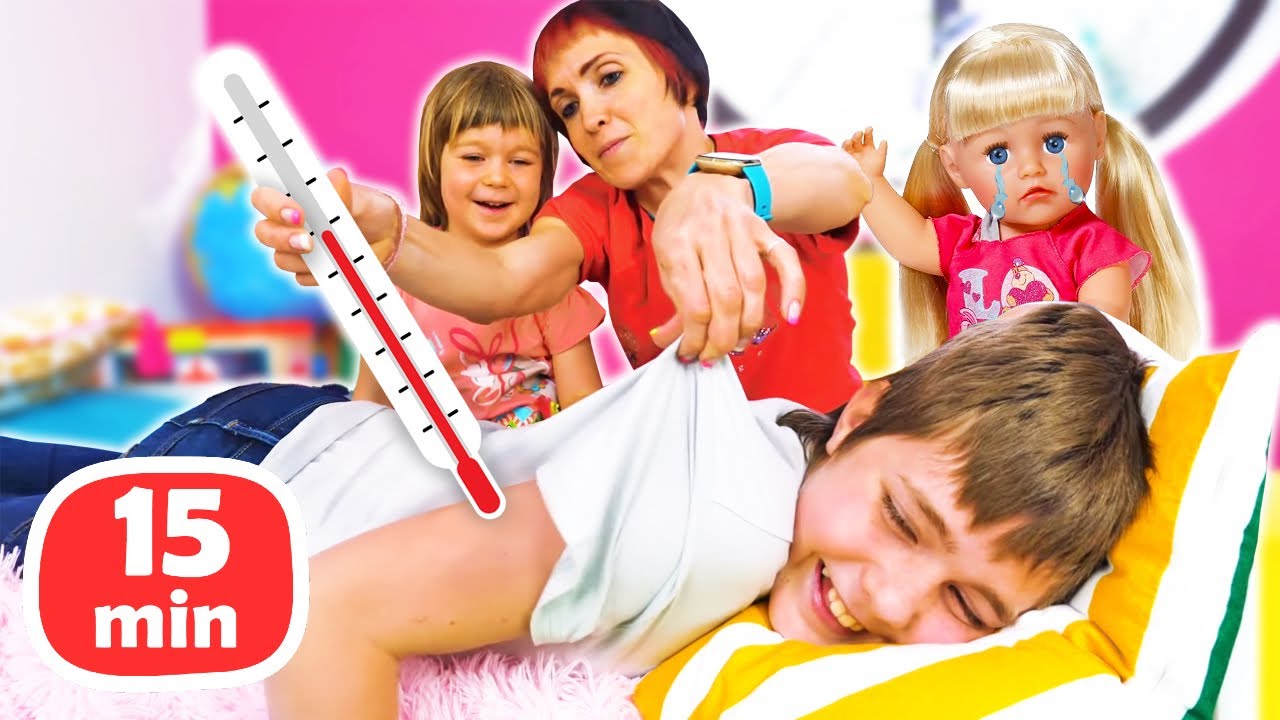 Bianca-vauva on lääkäri! Baby Born -nukke on sairaana. Lapset lasten keskuksessa