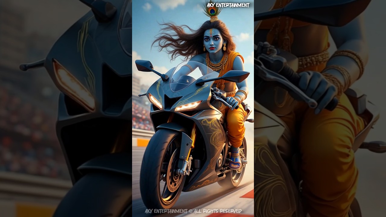 Krishna Ji Looks So Beautiful While Riding A Sports Bike ❤️