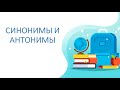 Русский язык 3 класс Синонимы и антонимы