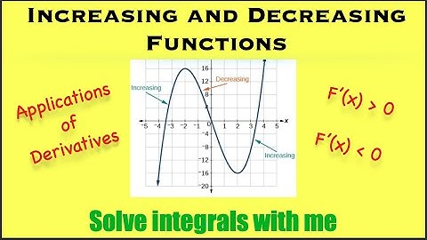 Increasing and Decreasing Functions using Calculus - Application of Derivatives.
